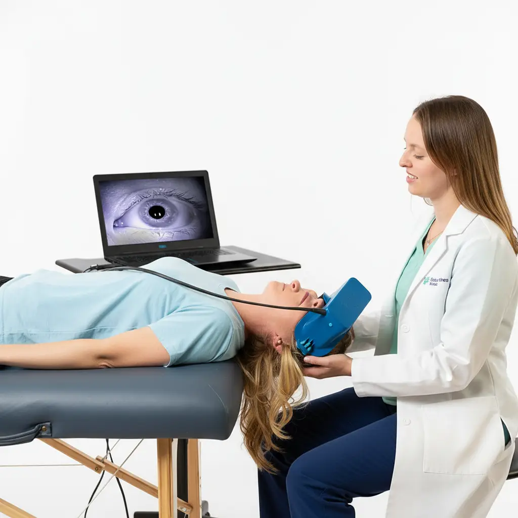 Dix-Hallpike positional test to diagnose vertigo at Harley HVM