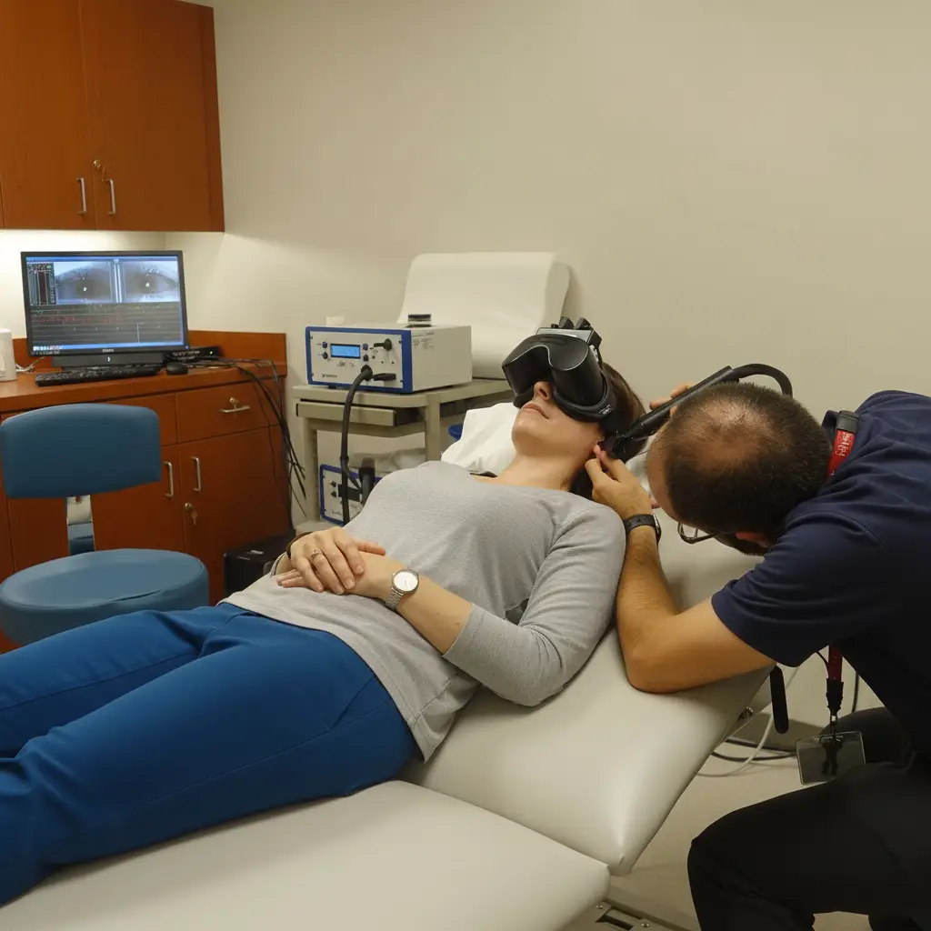 VNG goggles for inner ear and balance testing at Harley HVM