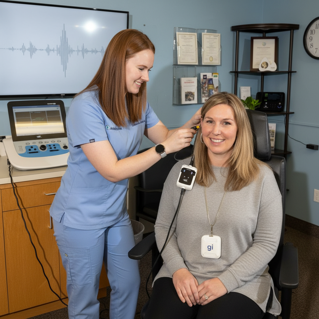 Clinical ear examination supporting glue ear management and hearing care