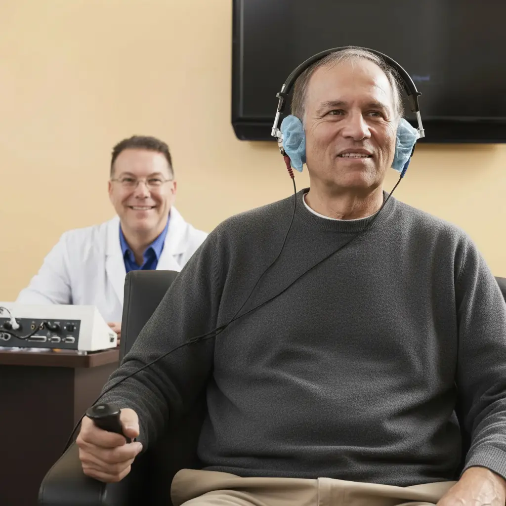 Pitch match and mask test equipment used in clinical hearing assessment