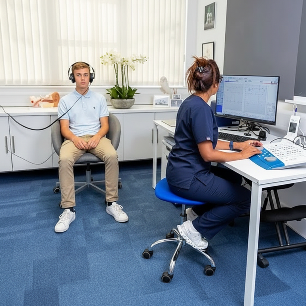 Harley AVM clinician performing neurological tests for suspected multiple sclerosis