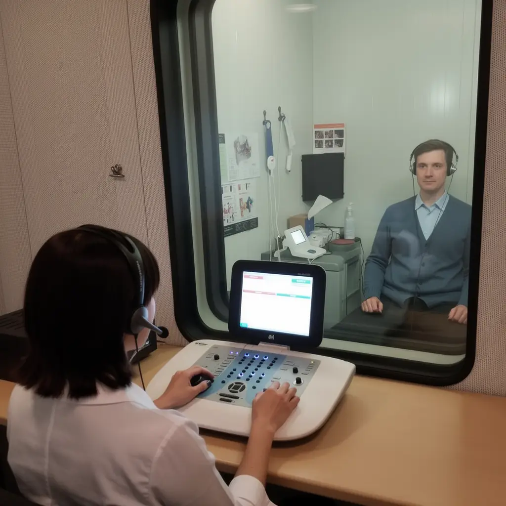 Patient undergoing evaluation for benign paroxysmal positional vertigo at Harley AVM London
