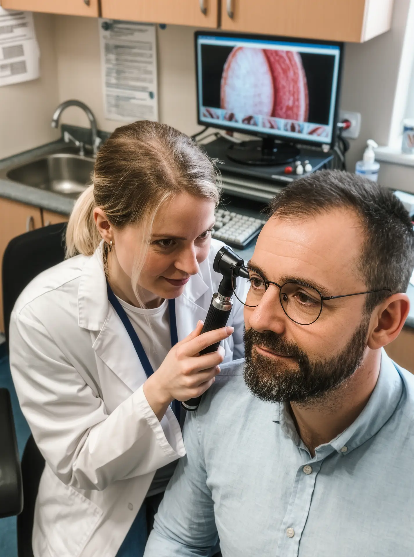 Female audiologist conducting a harley street audiovestibular clinic consultation at Harley AVM Harley Street